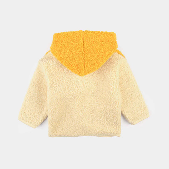 Infant Boys Fleece Knitted Jacket-Lemon