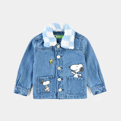 Infant Boys Denim rigid Woven Jacket-Mid Blue