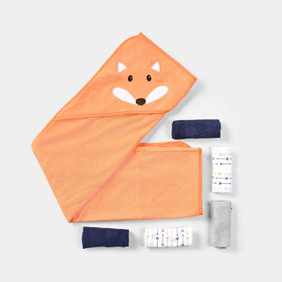 Baby Hooded Towel & 5 Washcloths