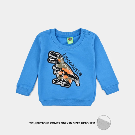 Infant Boys Cotton Terry Sweatshirt Dinosaur-Blue