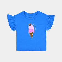 Infant Girls Cotton Jersey T-Shirt Sweet & Yummy- Blue