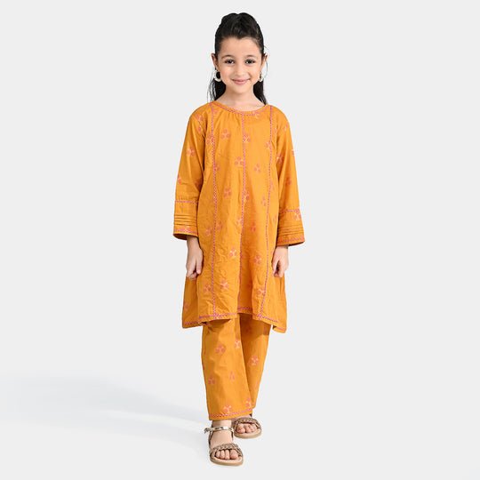 Girls Jacquard 2 Pcs Bahar-Mustard