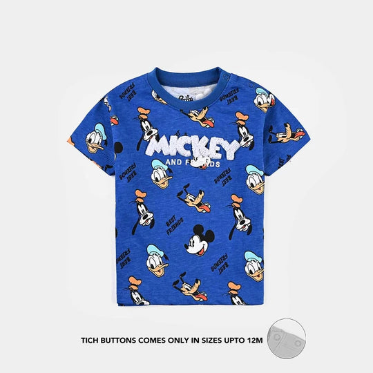 Infant Boys Cotton Jersey T-Shirt-C.Blue