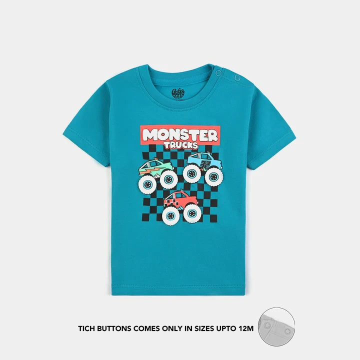 Infant Boys Cotton Jersey T-Shirt Monster Truck