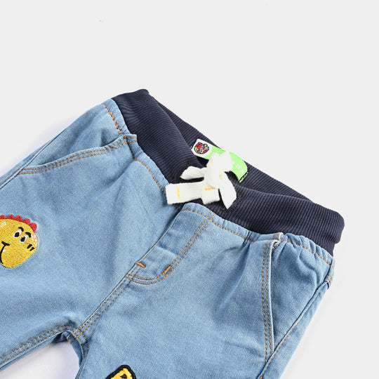 Infant Boys Denim Stretch Pant Dino-Mid Blue