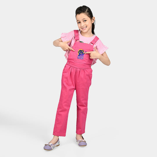 BP RIO MEET THE OBOS Girls Cotton Twill Dangri-Hot.Pink