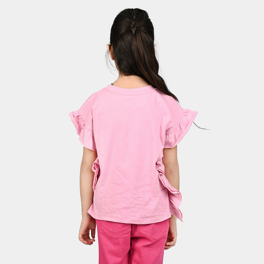 Girls Cotton Jersey T-Shirt H/S Tropicool - Pink