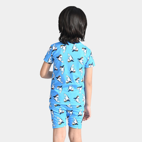 Boys Microfiber 2 Piece Suit DOLPHIN - SKY BLUE