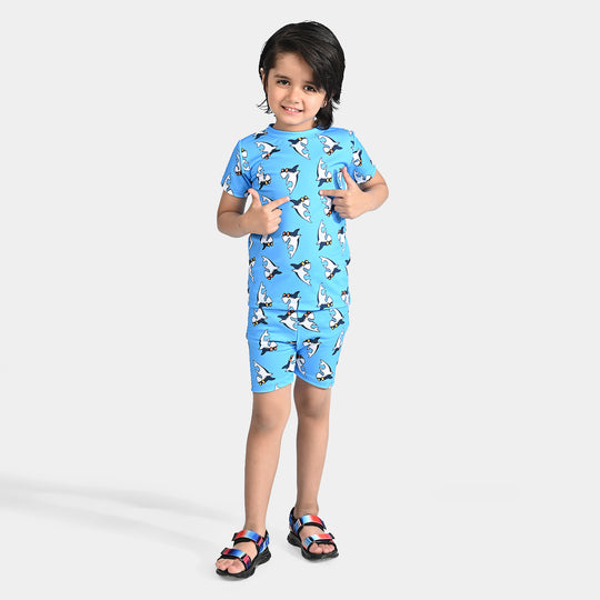 Boys Microfiber 2 Piece Suit DOLPHIN - SKY BLUE