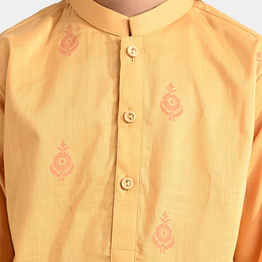 Boys Cotton Slub Printed Kurta (Floral)