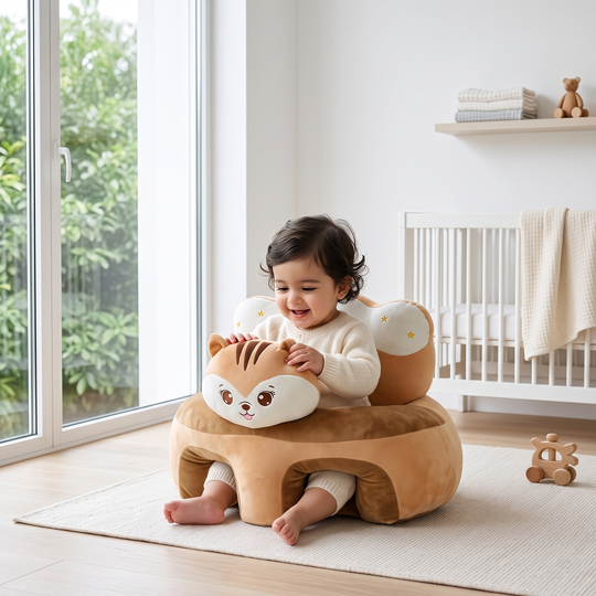Cartoon Baby Floor Seat/Support Sofa Seat 3M+ | 968-Brown