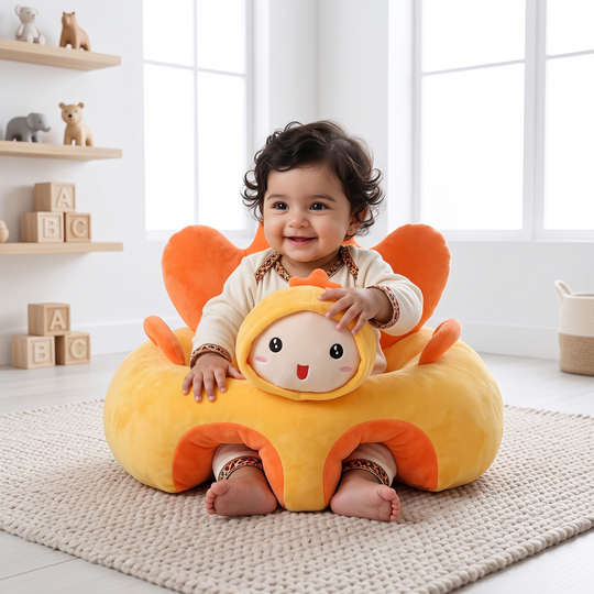 Cartoon Baby Floor Seat/Support Sofa Seat 3M+ | 542-Yellow
