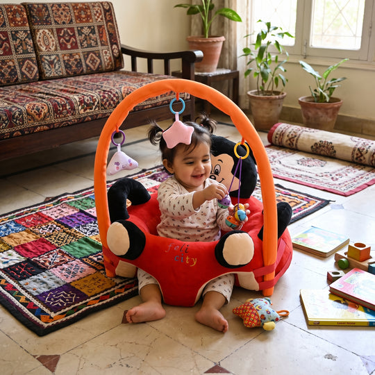 Cartoon Baby Floor Seat/Support Sofa Seat 6M+ | 544-Red