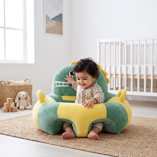 Cartoon Baby Floor Seat/Support Sofa Seat - 3M+ | 543-Green
