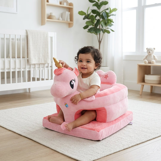 Cartoon Baby Floor Seat/Support Sofa Seat - 6M+ | 910-Pink