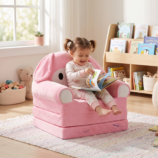 Adorable Kids Foldable Sofa Seat - 18M+ | 547-L.Pink