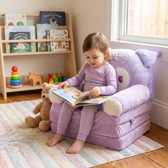 Adorable Kids Foldable Sofa Seat - 18M+ | 1465-L.Purple