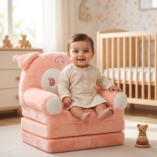 Adorable Kids Foldable Sofa Seat - 18M+ | 1465-Peach