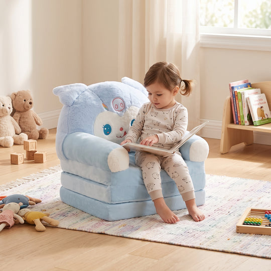 Adorable Kids Foldable Sofa Seat - 18M+ | 1465-Blue