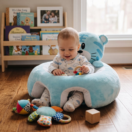 Cartoon Baby Floor Seat/Support Sofa Seat - 3M+ | 953-Blue