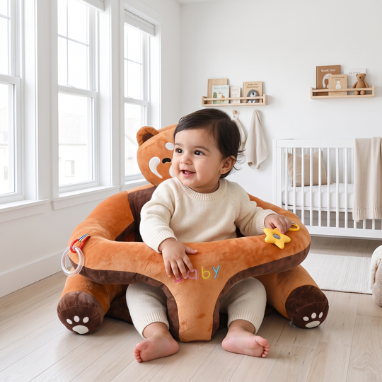 Cartoon Baby Floor Seat/Support Sofa Seat - 6M+ | 1467-Brown