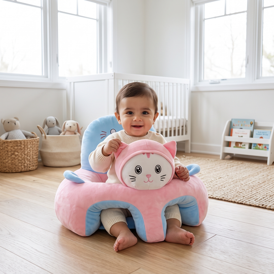 Cartoon Baby Floor Seat/Support Sofa Seat - 6M+ | 1469-Pink
