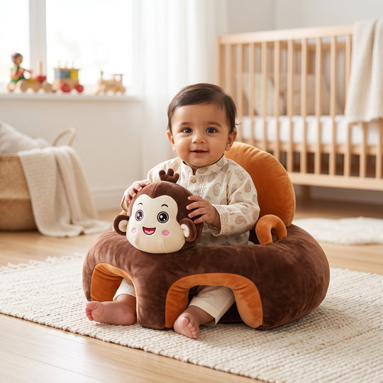 Cartoon Baby Floor Seat/Support Sofa Seat - 6M+ | 1469-Brown
