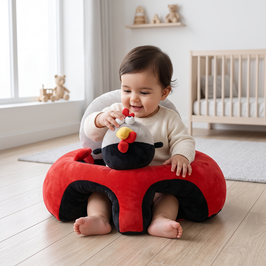 Cartoon Baby Floor Seat/Support Sofa Seat - 6M+ | 1469-Red