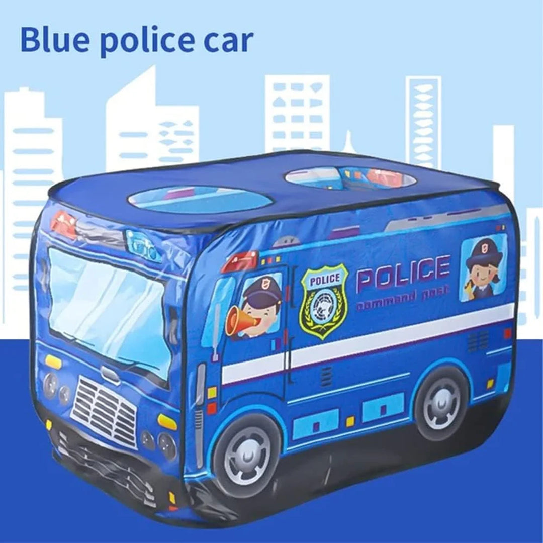 Blue Police Car Pop Up Tent With Carrying Case