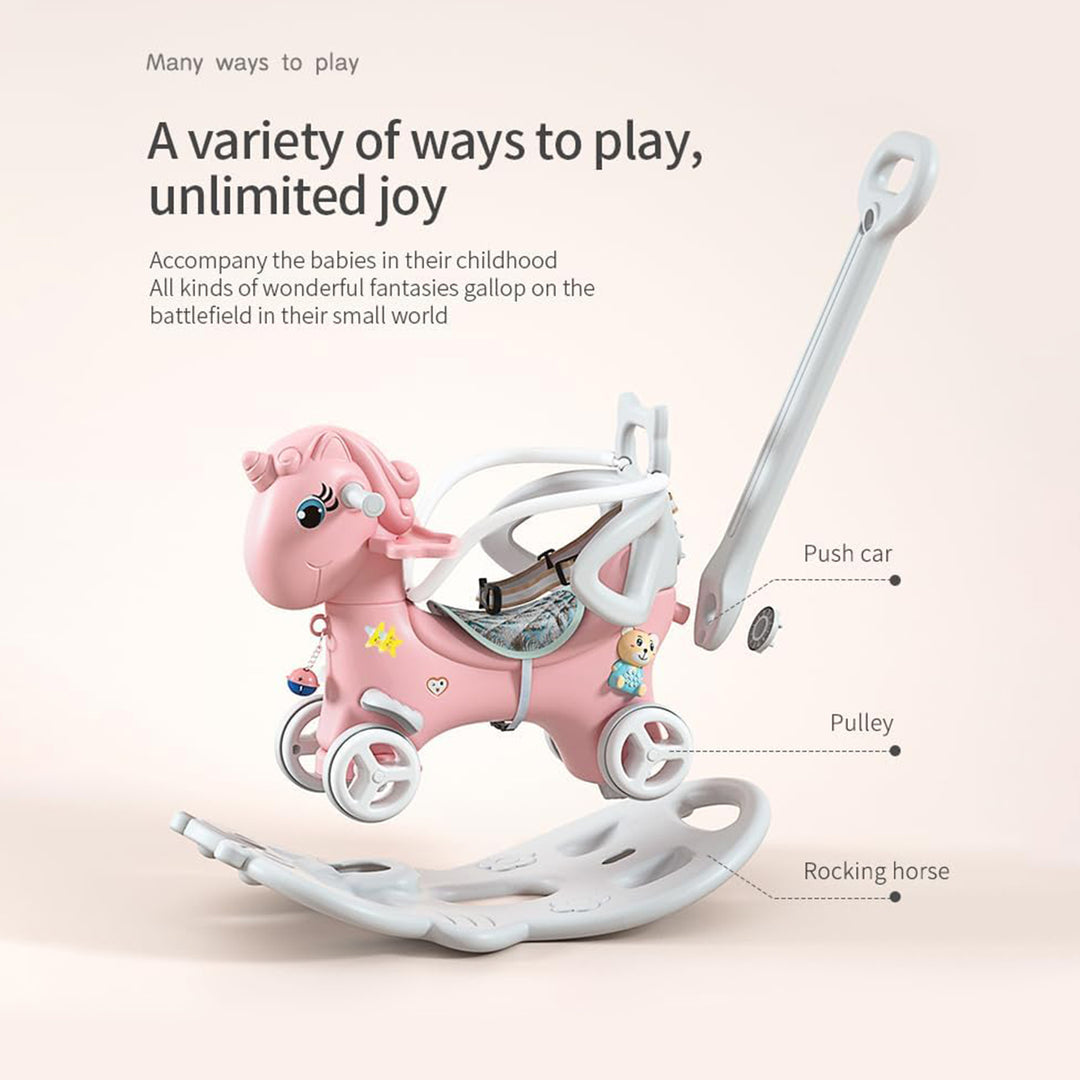 4 in 1 Rocking Horse - Pink