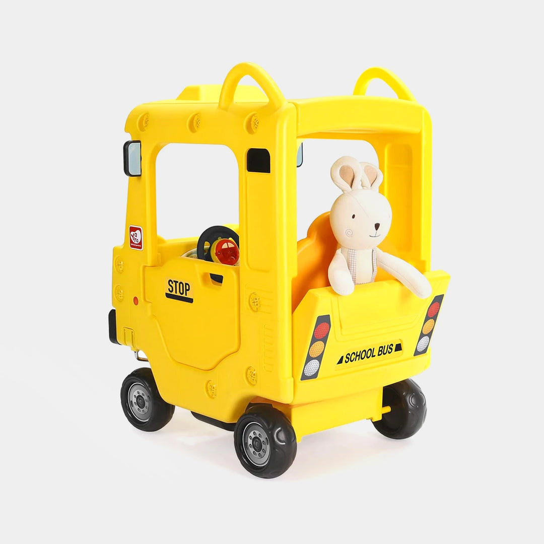 Ride-on Push Car Roof School Bus, Yellow