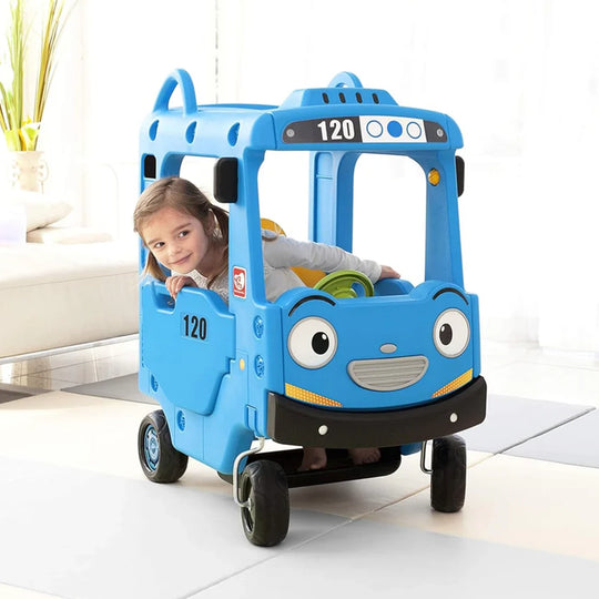 Ride-on Push Car Roof School Bus, Blue