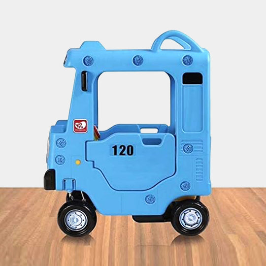 Ride-on Push Car Roof School Bus, Blue