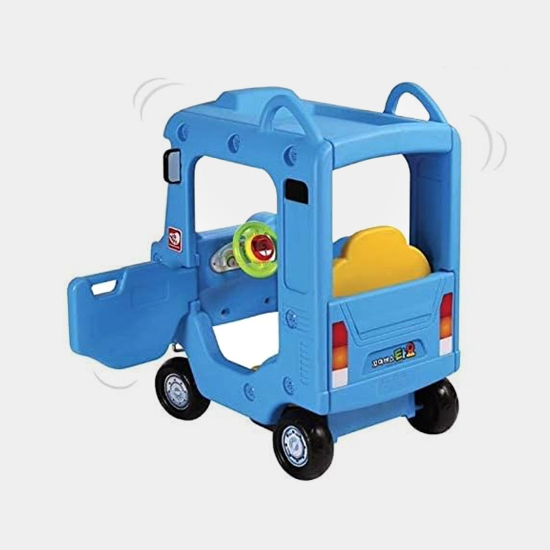 Ride-on Push Car Roof School Bus, Blue