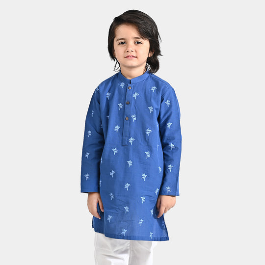 Boys Cotton Printed Kurta (Palm Tree)