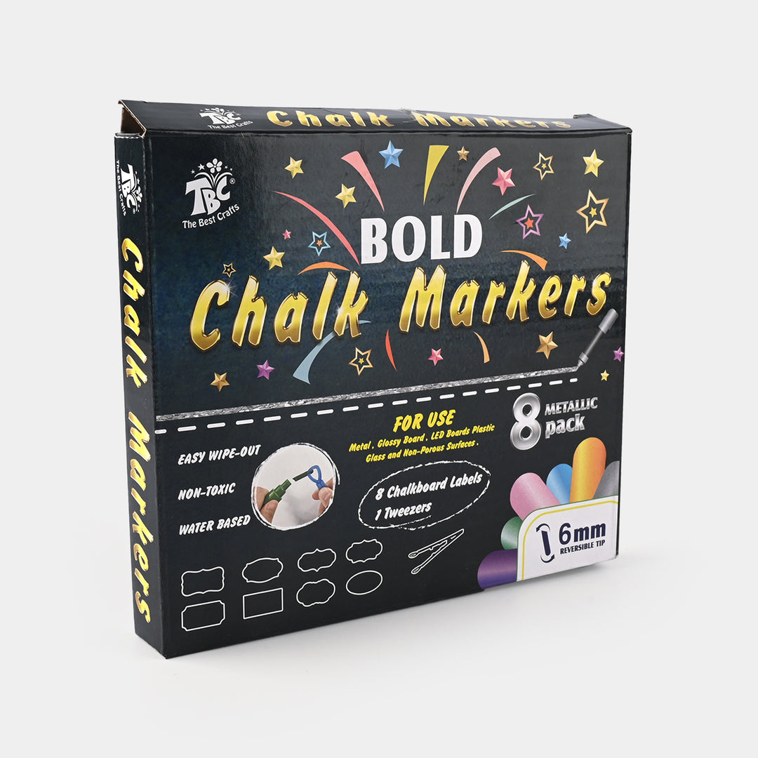 BOLD Chalk Markers 8 Metallic Pack