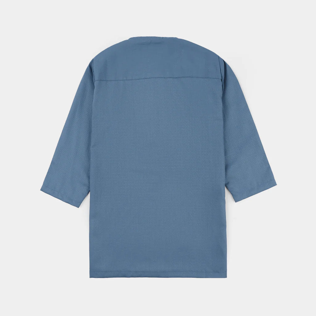Infant Boys Poly Viscose Kurta Pajama (Dobby) - Grey