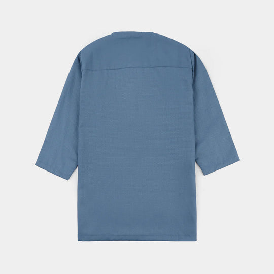 Infant Boys Poly Viscose Kurta Pajama (Dobby) - Grey
