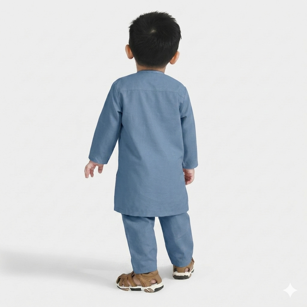 Infant Boys Poly Viscose Kurta Pajama (Dobby) - Grey
