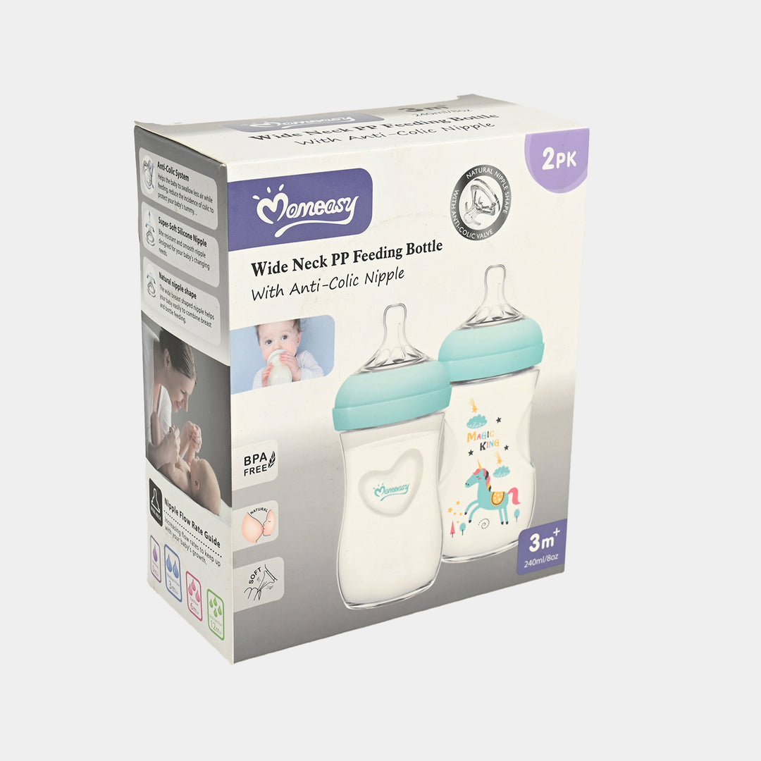 Wide Neck Feeding Bottle Set Pack of 2 8OZ 3M+