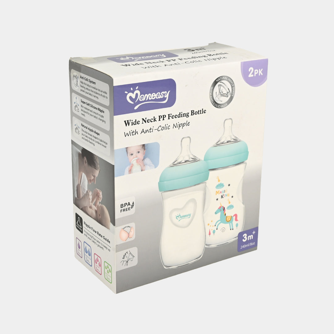 Wide Neck Feeding Bottle Set Pack of 2 8OZ 3M+