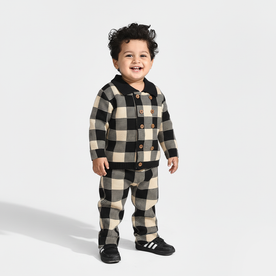 Infant Boys Acrylic Suit-Bulfalo - Black/White