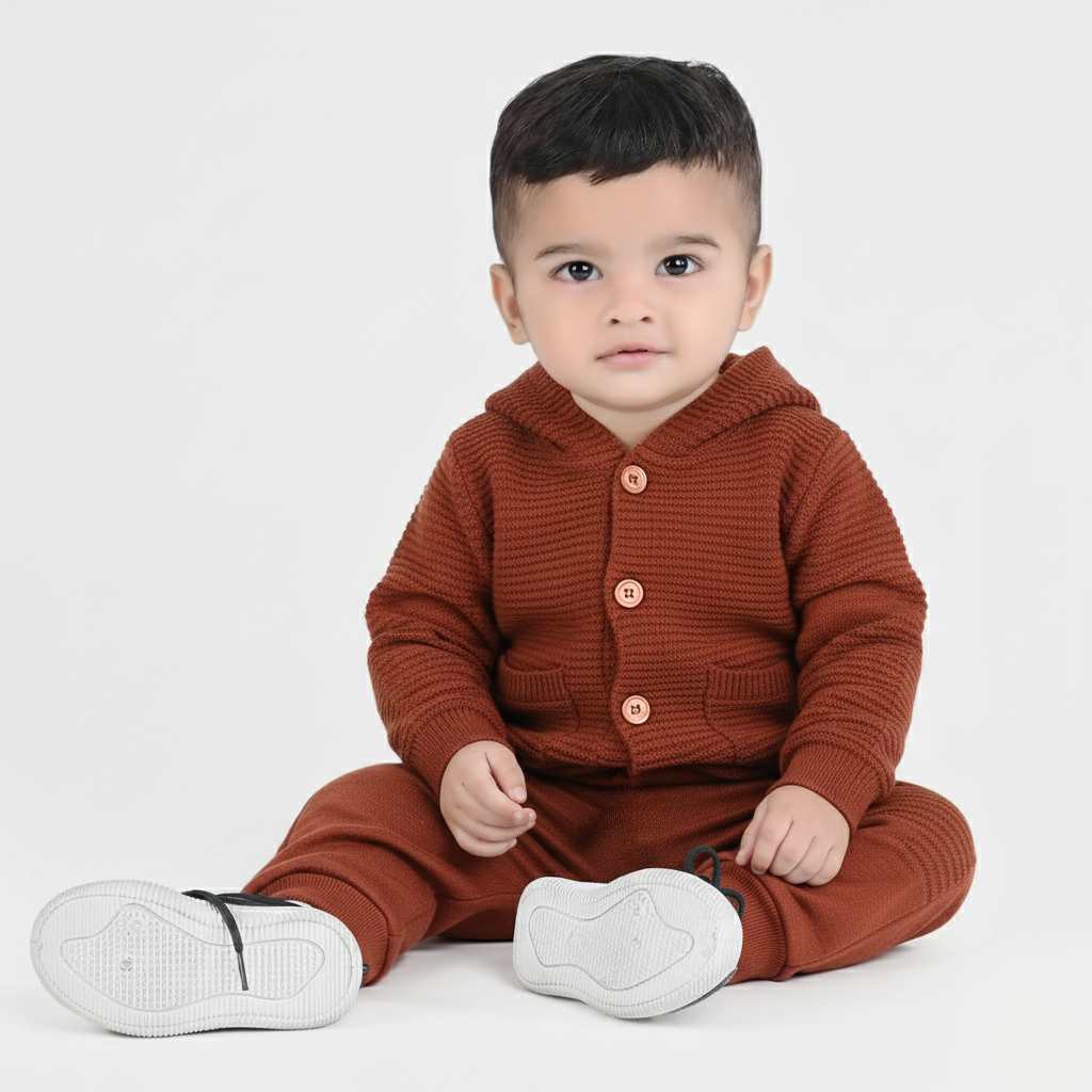 Infant Boys Acrylic Suit-Rust