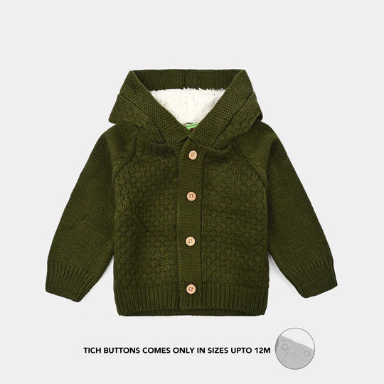 Infant Boys Acrylic Suit-Popcorn - Olive Green
