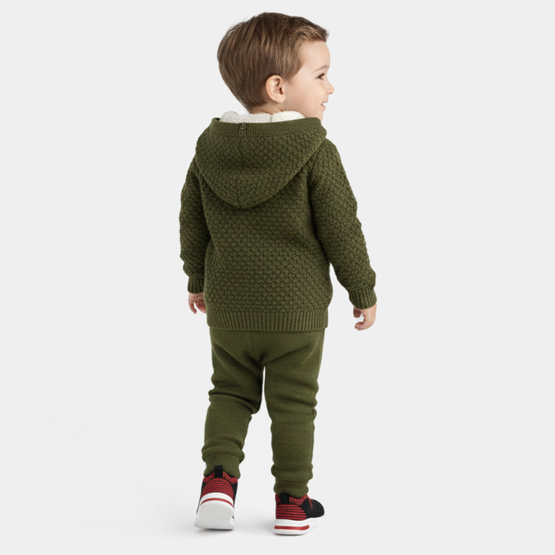 Infant Boys Acrylic Suit-Popcorn - Olive Green