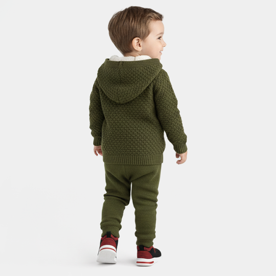 Infant Boys Acrylic Suit-Popcorn - Olive Green