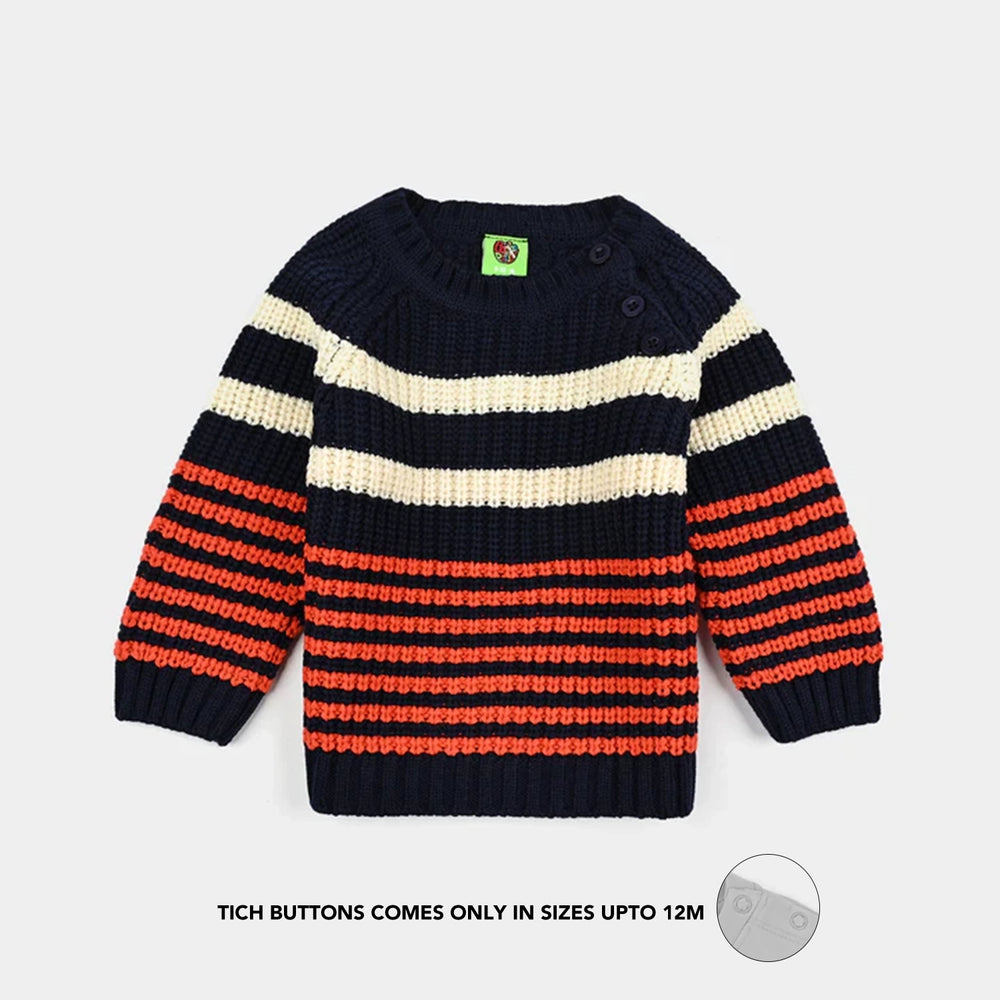 Infant Boys Acrylic Suit-Stripe Fusion-Navy.Rust