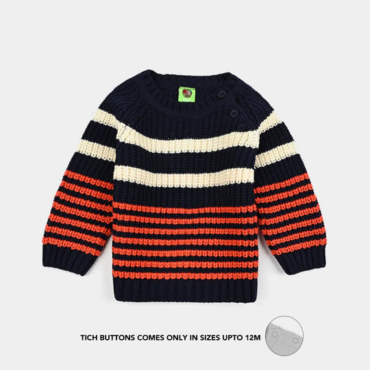 Infant Boys Acrylic Suit-Stripe Fusion-Navy.Rust