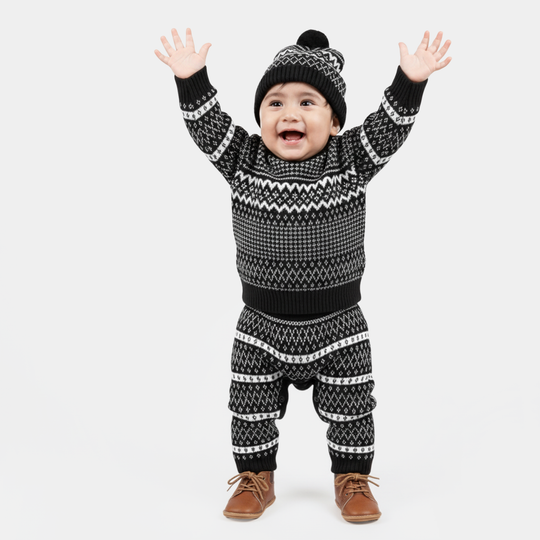 Infant Boys Acrylic Romper-Trible - Navy White