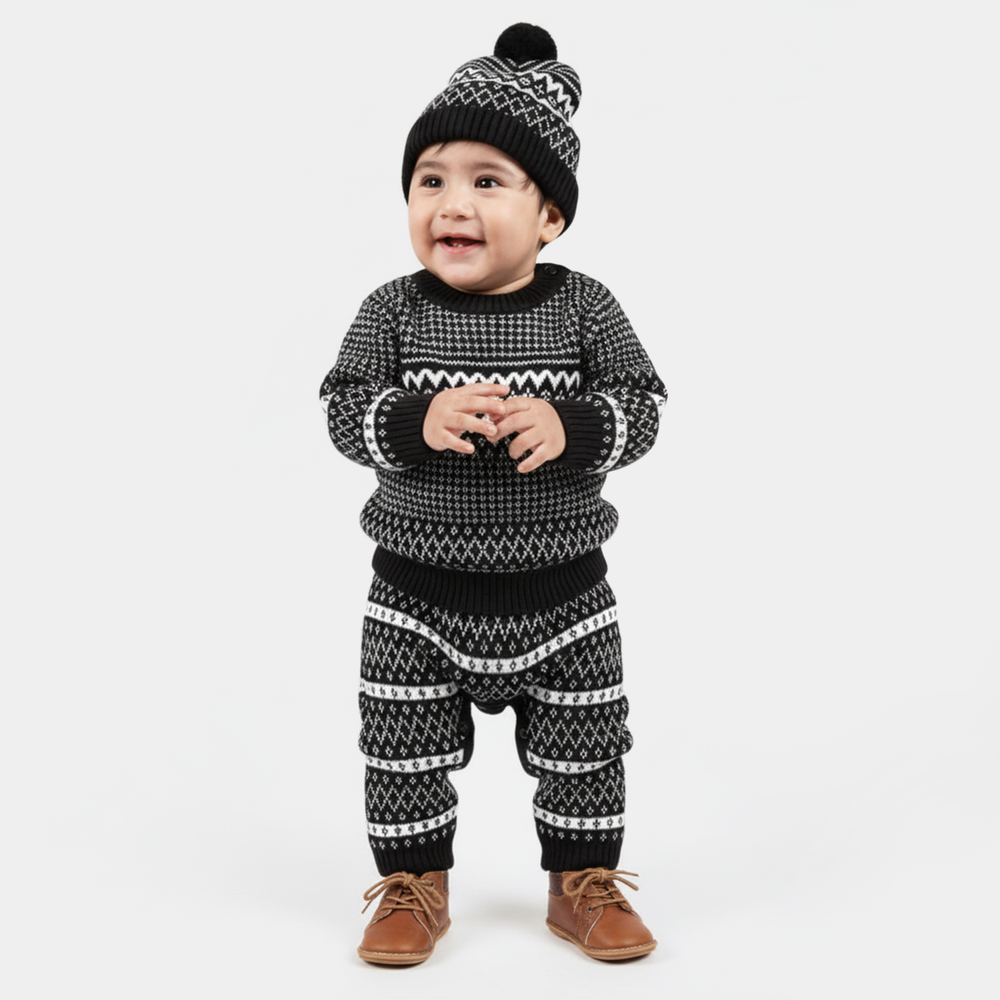 Infant Boys Acrylic Romper-Trible - Navy White